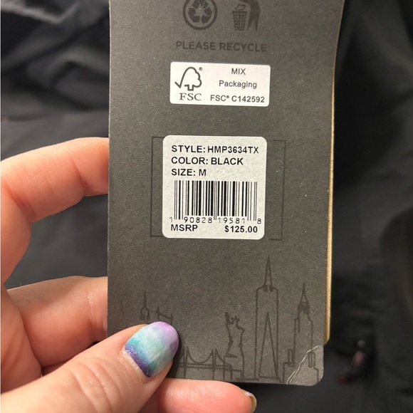 Hawke & Co Hooded Performance Jacket Mens Medium Rain Water Resistant New Black - Picture 8 of 8